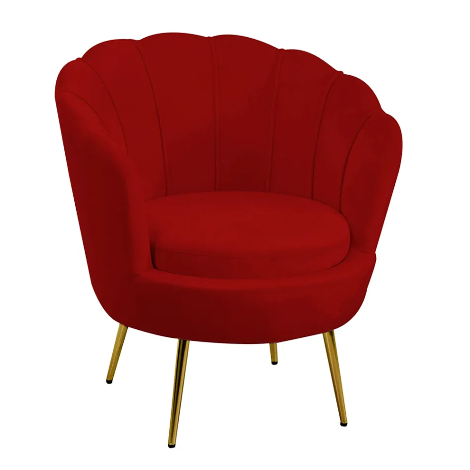 Woonkamerfauteuil van metaal en fluweel - Achterkant Viadurini