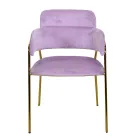 Woonkamerfauteuil van goud metaal en fluweel - Vlag Viadurini