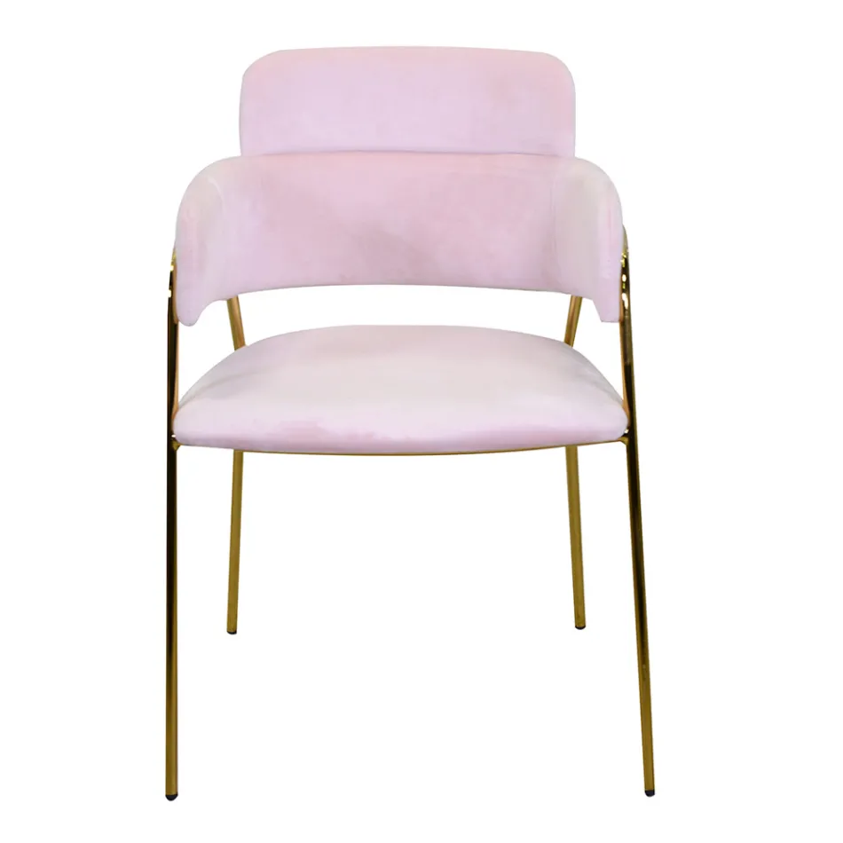 Woonkamerfauteuil van goud metaal en fluweel - Vlag Viadurini