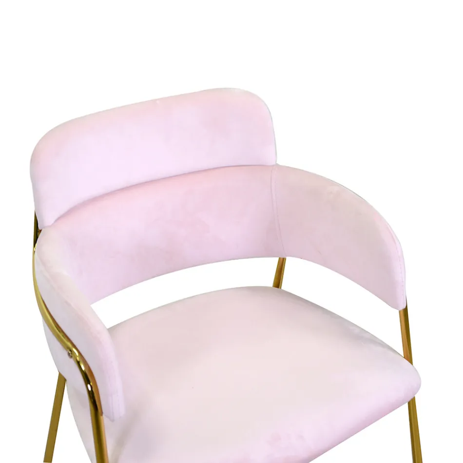 Woonkamerfauteuil van goud metaal en fluweel - Vlag Viadurini