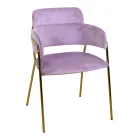 Woonkamerfauteuil van goud metaal en fluweel - Vlag Viadurini