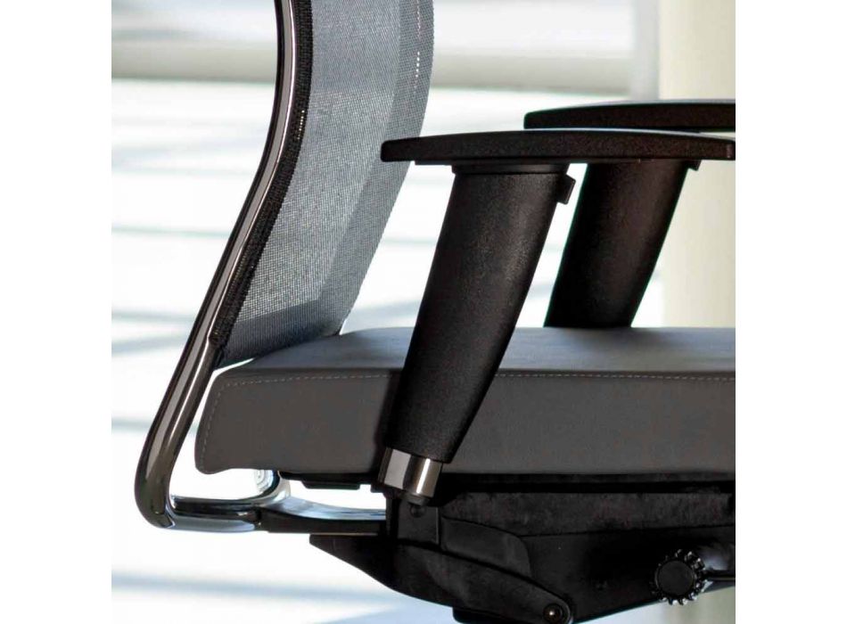 Ergonomische draaibare bureaustoel met wielen en hoofdsteun - Gimiglia Viadurini