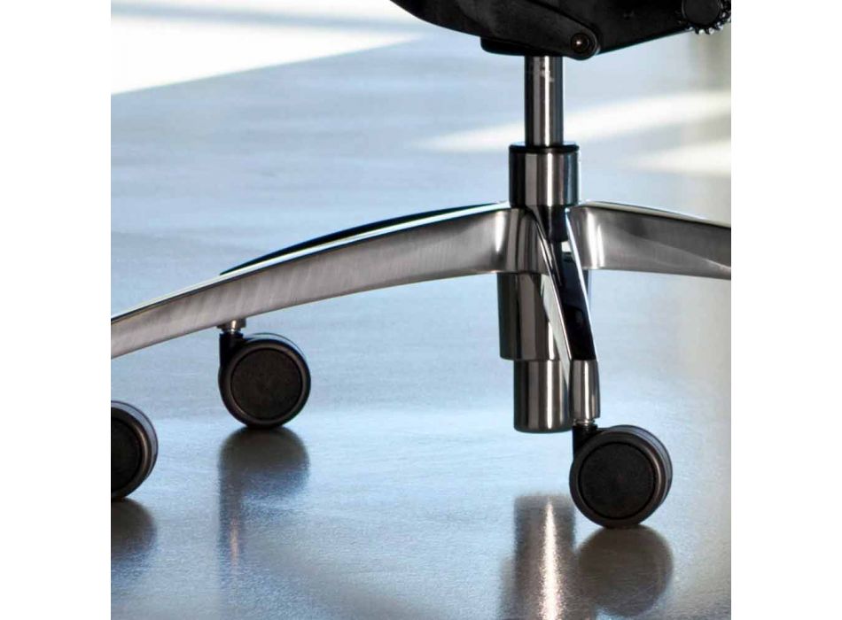 Ergonomische draaibare bureaustoel met wielen en hoofdsteun - Gimiglia Viadurini