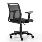Draaibare bureaustoel van technische stof en zwarte netstof - Daria Viadurini