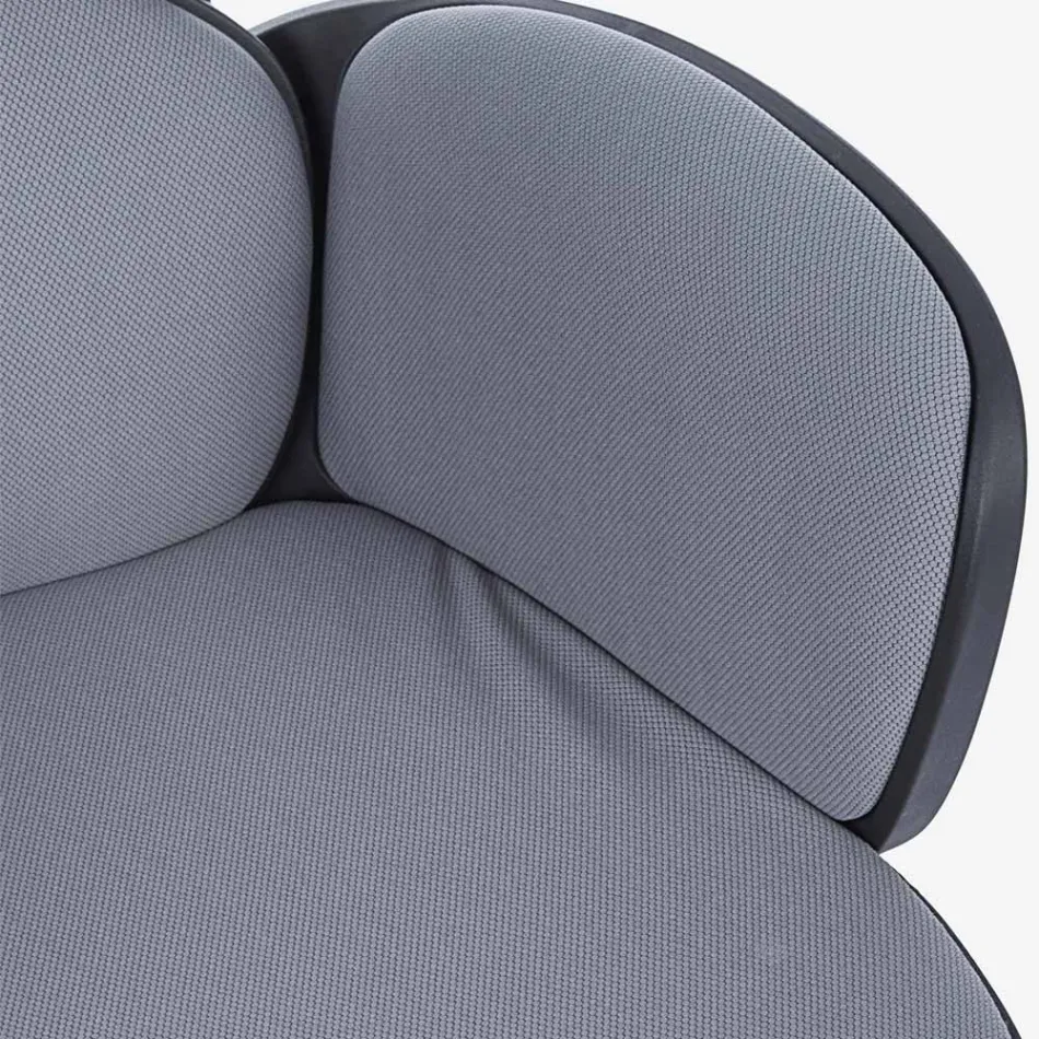 Verstelbare draaibare bureaustoel in staal en polyester - Luigio Viadurini