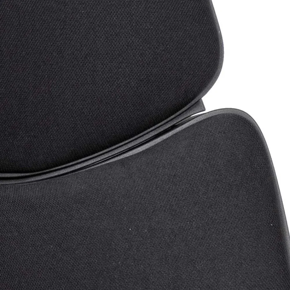 Verstelbare draaibare bureaustoel in staal en polyester - Luigio Viadurini