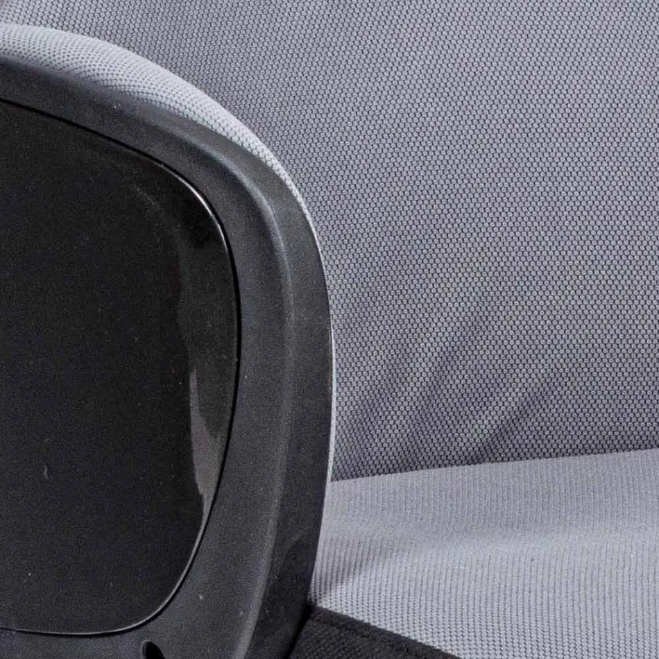 Verstelbare draaibare bureaustoel in staal en polyester - Luigio Viadurini