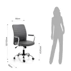 Leren bureaufauteuil en verstelbare gasveer - Radon Viadurini