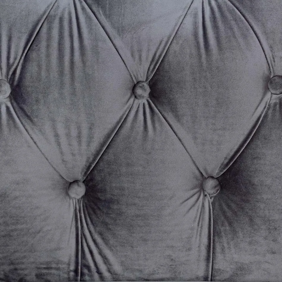 Klassieke design fauteuil in hout en grijs of roze fluwelen effect - Sanny Viadurini