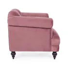 Klassieke design fauteuil in hout en grijs of roze fluwelen effect - Sanny Viadurini