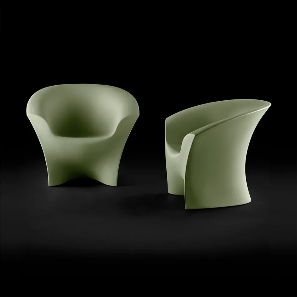 Outdoor design fauteuil in mat of gelakt polyethyleen Made in Italy - Conda Viadurini
