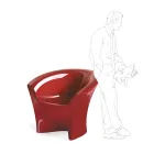Outdoor design fauteuil in mat of gelakt polyethyleen Made in Italy - Conda Viadurini