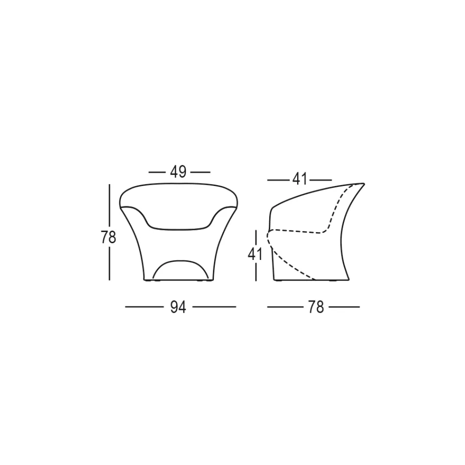 Outdoor design fauteuil in mat of gelakt polyethyleen Made in Italy - Conda Viadurini