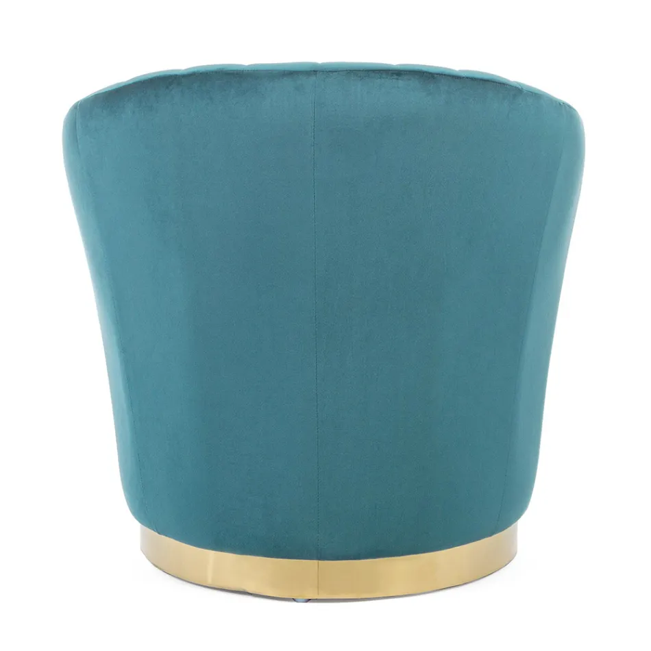 Elegante design fauteuil luxe woonkamer in staal en fluweel - Courtney Viadurini