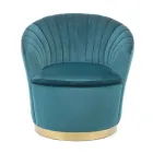 Elegante design fauteuil luxe woonkamer in staal en fluweel - Courtney Viadurini