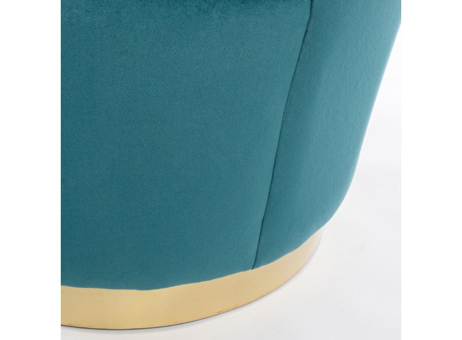 Elegante design fauteuil luxe woonkamer in staal en fluweel - Courtney Viadurini