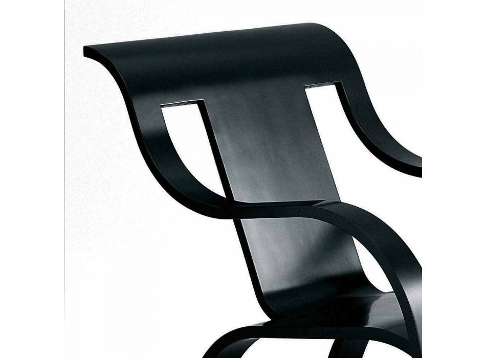 Design fauteuil in zwart multiplex of berken afwerking Made in Italy - Galatea Viadurini