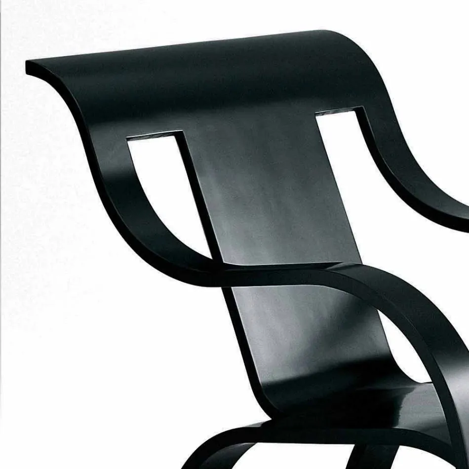 Design fauteuil in zwart multiplex of berken afwerking Made in Italy - Galatea Viadurini