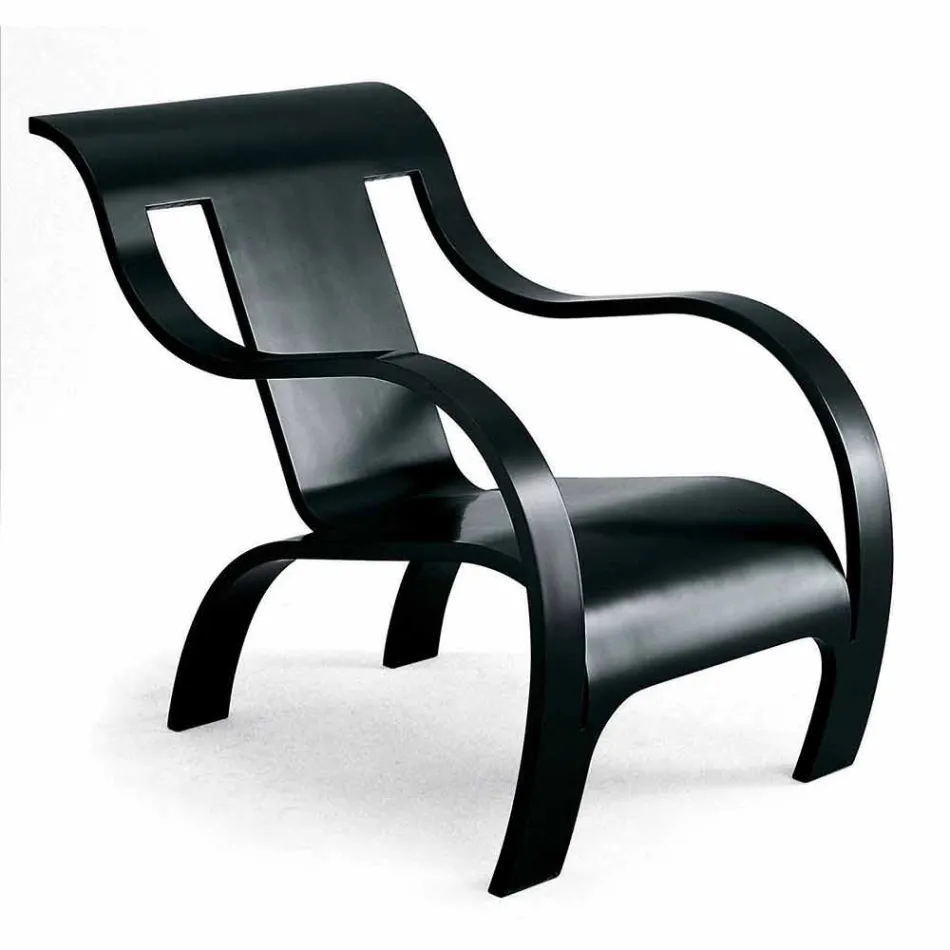 Design fauteuil in zwart multiplex of berken afwerking Made in Italy - Galatea Viadurini