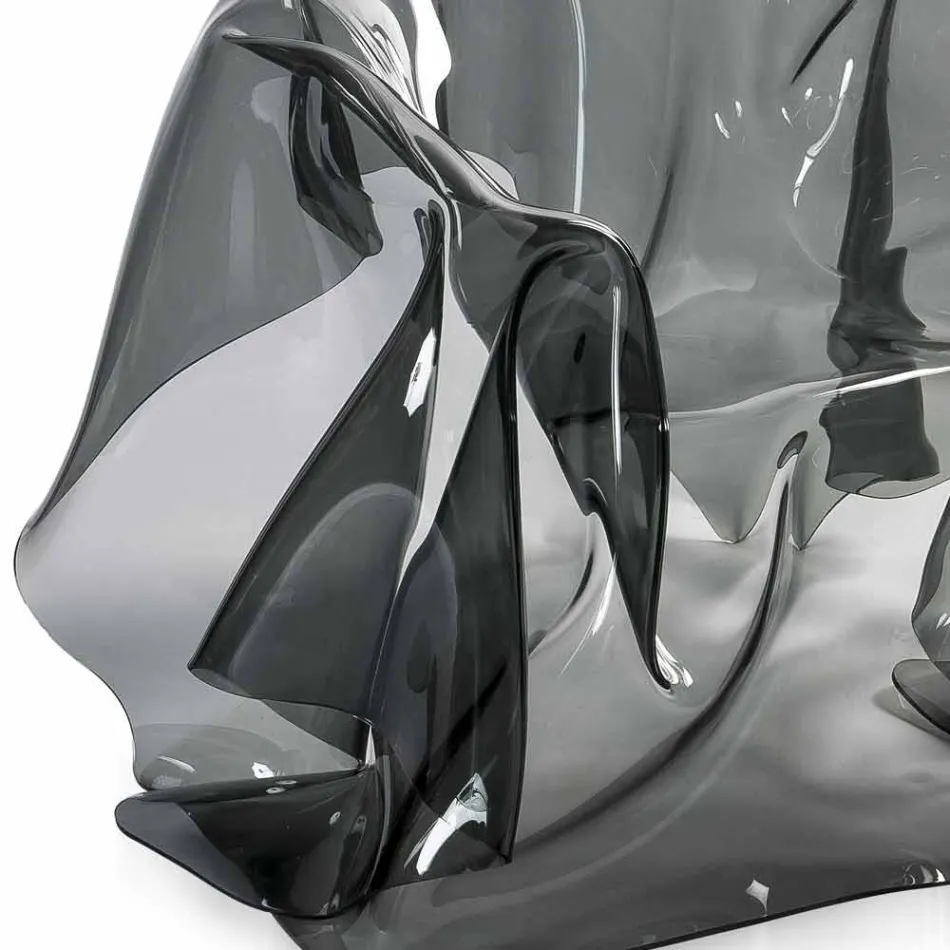 Leunstoel modern design gerookte Plexiglas Parijs, made in Italy Viadurini