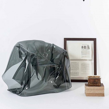 Leunstoel modern design gerookte Plexiglas Parijs, made in Italy Viadurini