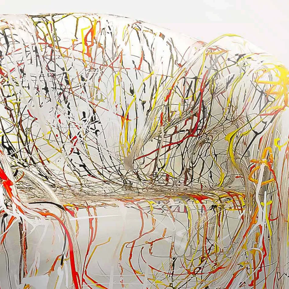 Leunstoel modern design in veelkleurig plexiglas Parijs, made in Italy Viadurini