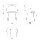 Hoge kwaliteit fauteuil van leer en geverfd metaal, gemaakt in Italië - Molde Viadurini