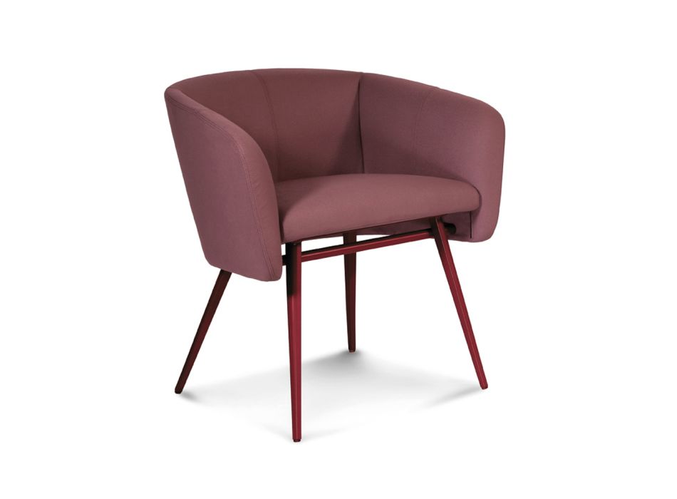Hoogwaardige fauteuil van stof met metalen onderstel, gemaakt in Italië - Bergen Viadurini