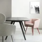 Hoogwaardige fauteuil van stof met metalen onderstel, gemaakt in Italië - Bergen Viadurini