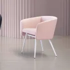 Hoogwaardige fauteuil van stof met metalen onderstel, gemaakt in Italië - Bergen Viadurini