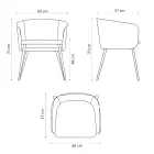 Hoogwaardige fauteuil van stof met metalen onderstel, gemaakt in Italië - Bergen Viadurini