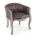Klassieke design fauteuil in hout en eco-leer effect zitting - Katen
