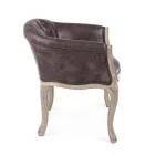 Klassieke design fauteuil in hout en eco-leer effect zitting - Katen Viadurini