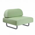 Design fauteuil voor buiten in metaal en stof Made in Italy - Selia