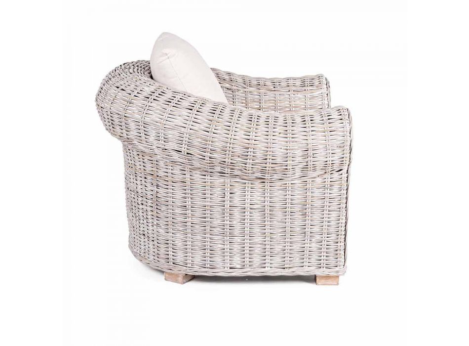 Homemotion rotan luxe design fauteuil voor binnen / buiten - Francioso Viadurini