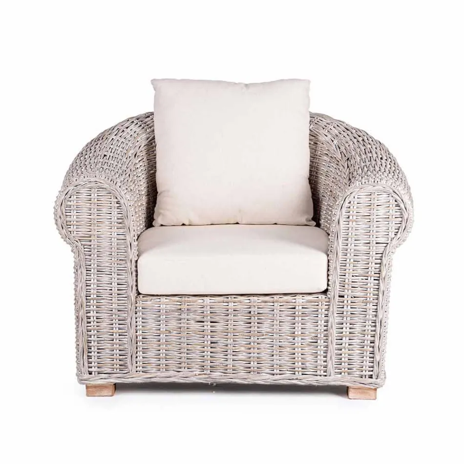Homemotion rotan luxe design fauteuil voor binnen / buiten - Francioso Viadurini