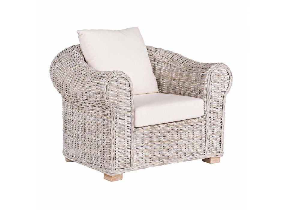 Homemotion rotan luxe design fauteuil voor binnen / buiten - Francioso Viadurini