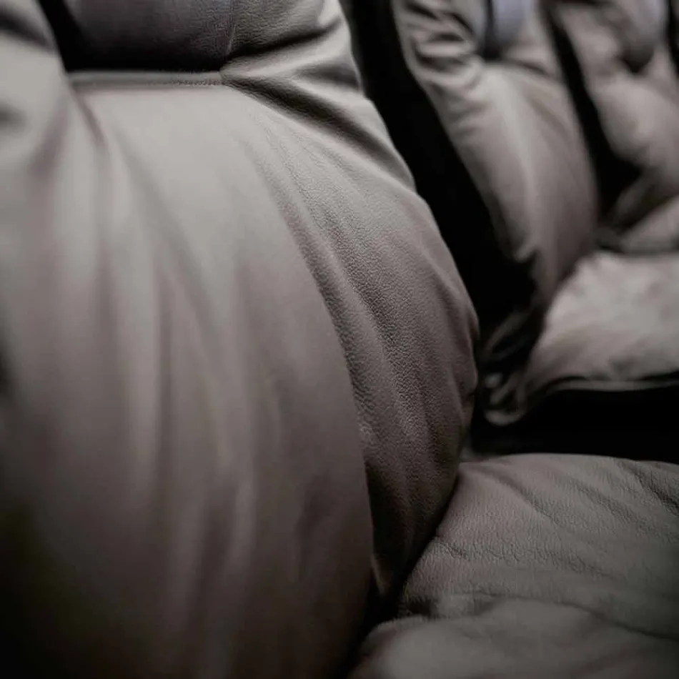 Directionele designlederen fauteuil gemaakt in Italië Gemma Viadurini