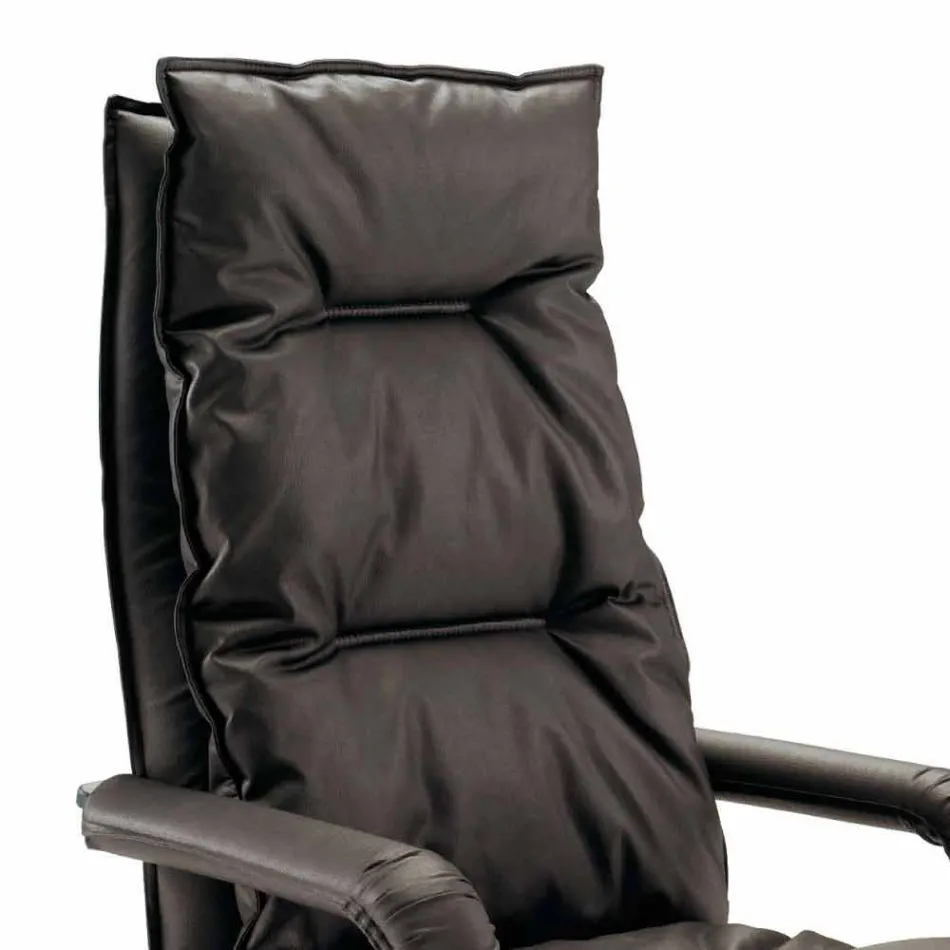 Directionele designlederen fauteuil gemaakt in Italië Gemma Viadurini