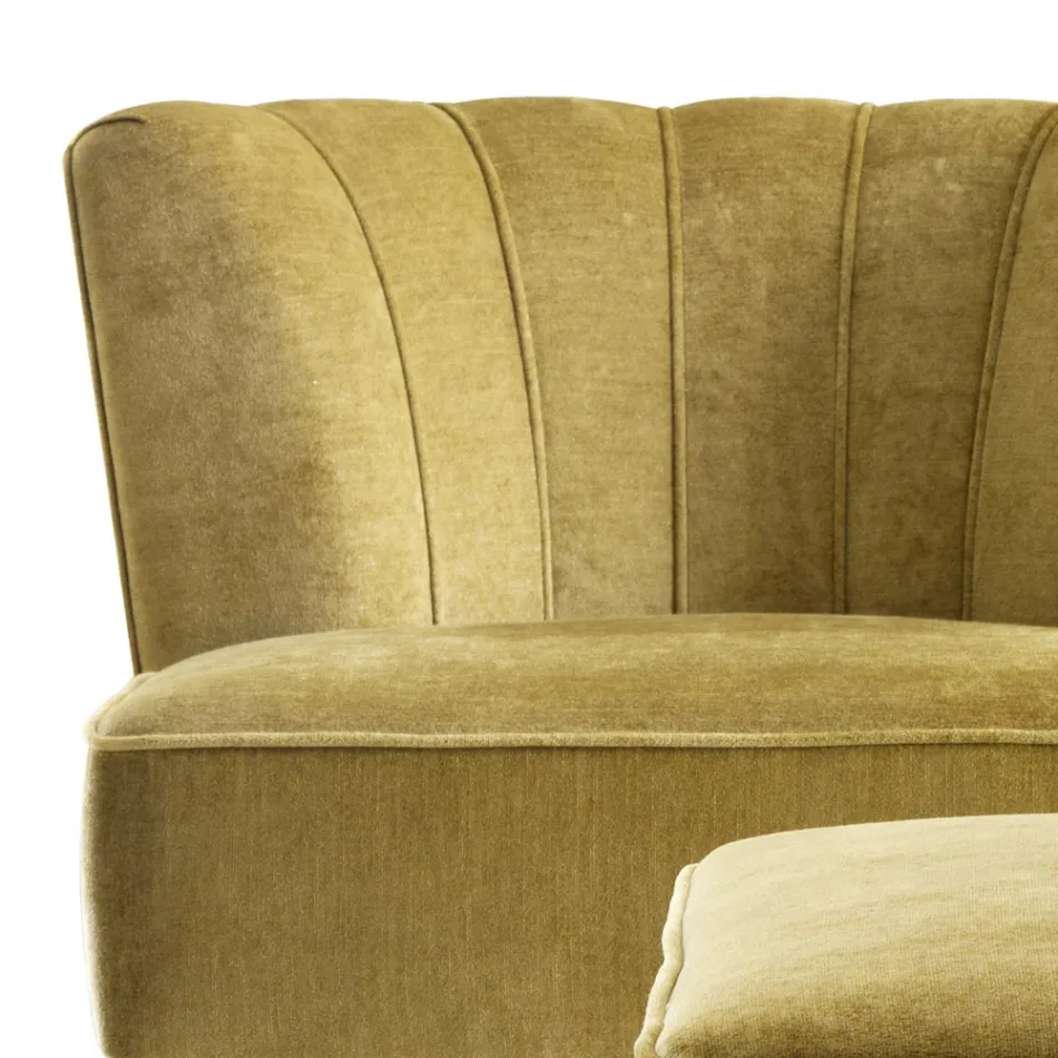 Design fauteuil in gewatteerde stof Grilli Kipling gemaakt in Italië Viadurini