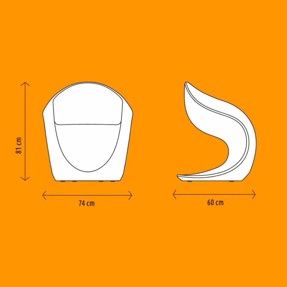Interne of externe designfauteuil in wit polyethyleen - Petra van Myyour Viadurini