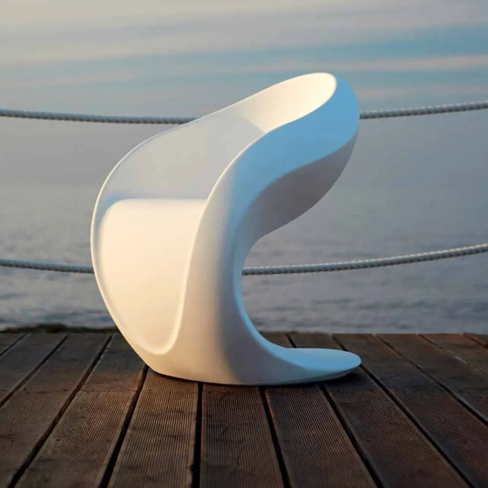 Interne of externe designfauteuil in wit polyethyleen - Petra van Myyour Viadurini