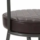 Design fauteuil in industriële stijl in ijzer en eco-leer - Pinny Viadurini