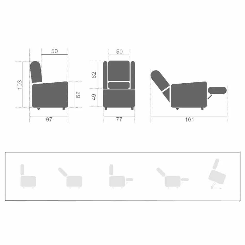Kwaliteitsheffauteuil Relax-lift met 2 motoren Made in Italy - Daphne Viadurini
