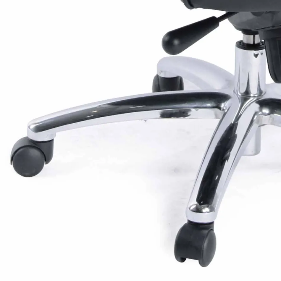 Executive bureaustoel lederen en metalen basiszetels - Virone Viadurini