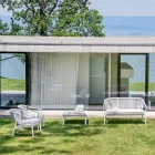 Tuinschommelfauteuil in massief hout en stof - Smart van Varaschin Viadurini