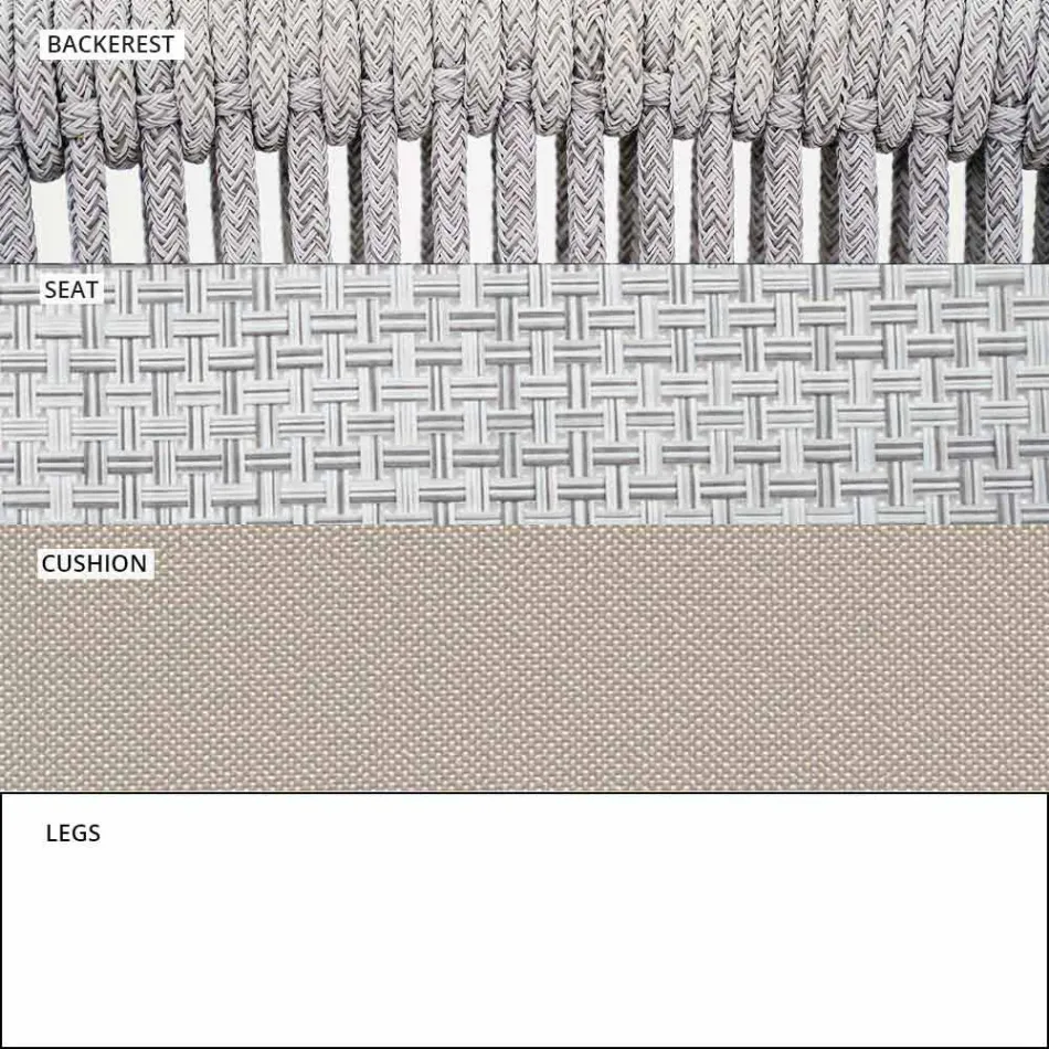 Tuinschommelfauteuil Effen en gestoffeerde stof - Smart van Varaschin Viadurini