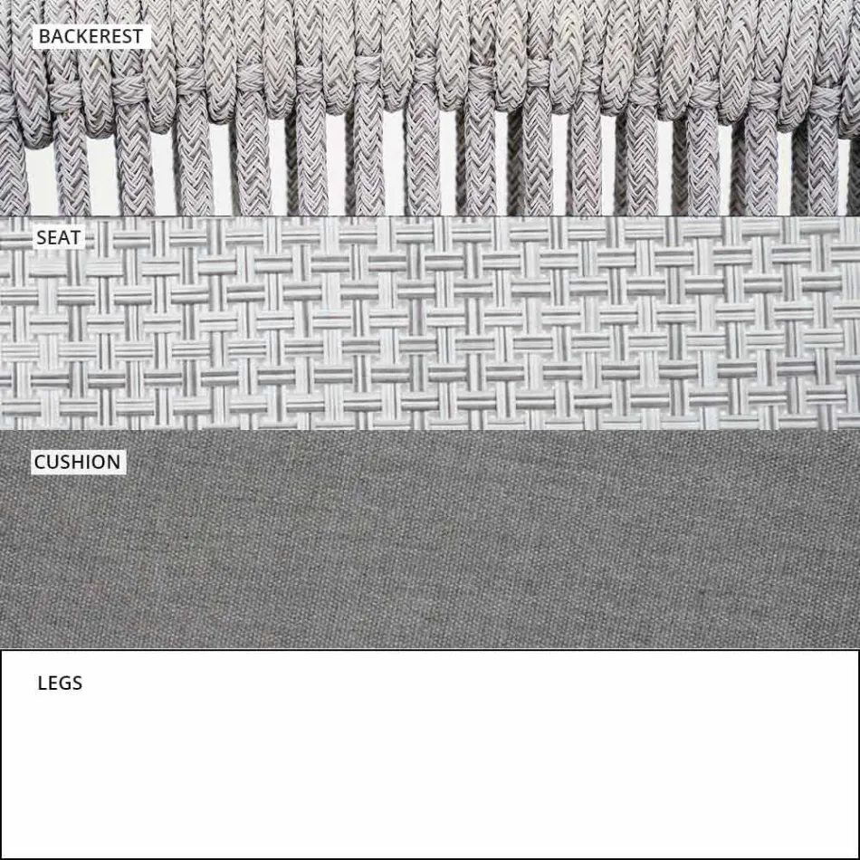 Tuinschommelfauteuil Effen en gestoffeerde stof - Smart van Varaschin Viadurini