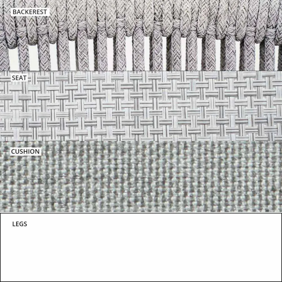 Tuinschommelfauteuil Effen en gestoffeerde stof - Smart van Varaschin Viadurini