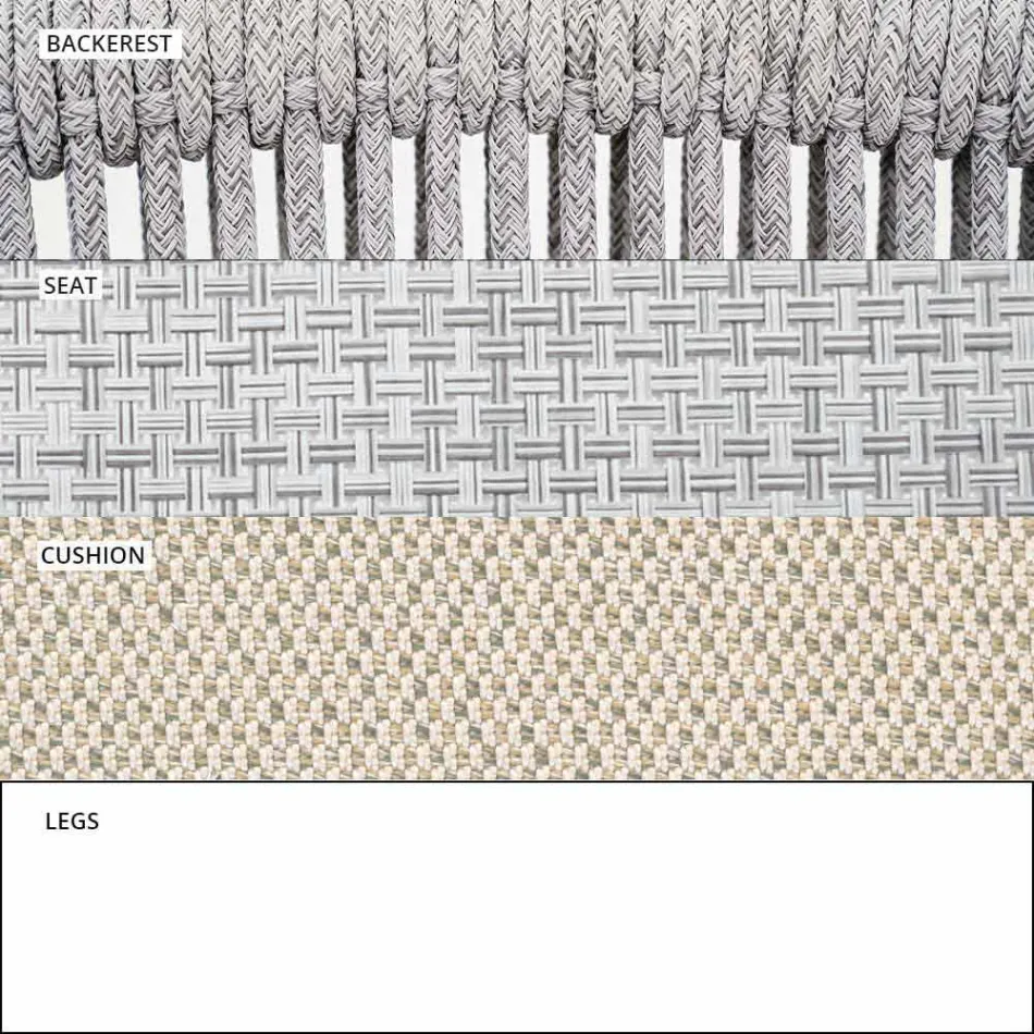 Tuinschommelfauteuil Effen en gestoffeerde stof - Smart van Varaschin Viadurini